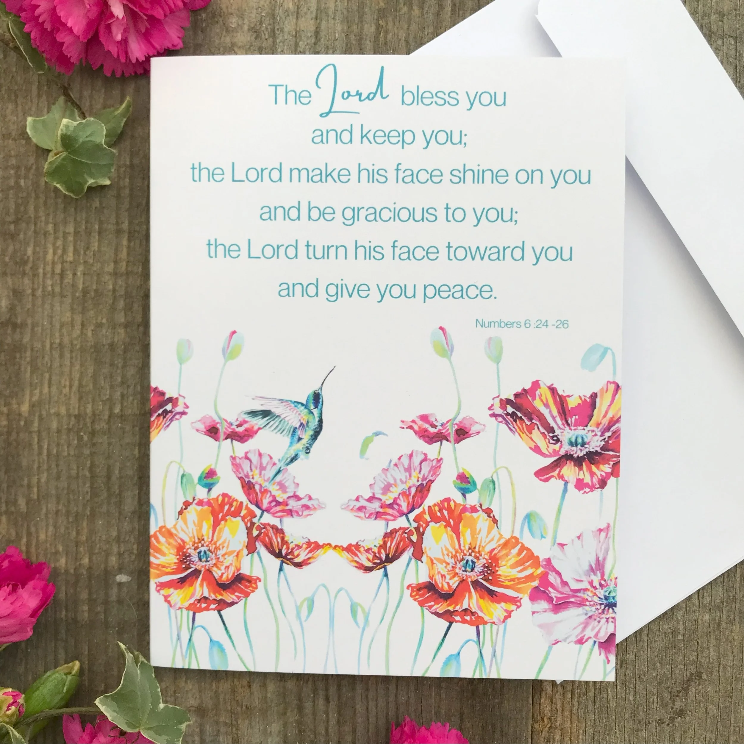 Hand painted Beautiful Vibrant Blooms on a ceramic cross as a